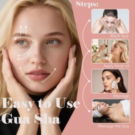 Rodillo de Jade y Gua Sha  Jade Roller  Gua Sha Facial Tool Set                                                                                       