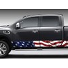 American Flag Waving Rocker Panel Graphic Decal Wrap Kit for
