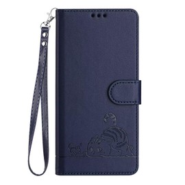 SEAHAI Case for TCL 50 Pro NxtPaper 5G, Cute Cat Pattern Premium PU Leather Wallet Shockproof Flip Cover with Kickstand/Credit Card Slots/RFID Blocking/Magnetic Close, Blue