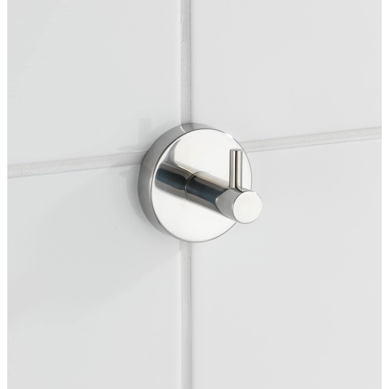 WENKO Bosio Wall Hooks Set of 2 High-Quality Rustproof Shiny