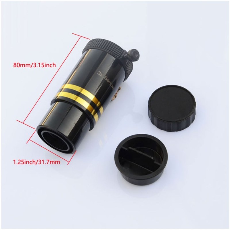 Telescope Barlow Lens 1.25 Inch 3X Multi Coated Achromatic with