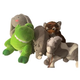 Weighted stuffed animal, jumbo stegosaurus, tiger, rhino, bunny or crocodile, choose 10, 12 or 15 lbs, washable plush buddy, large dinosaur, rabbit, dino, jungle cat, Aunt Sandy's Sewing
