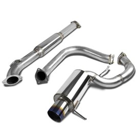 DNA MOTORING CBE-ME00V6-BT Stainless Steel Muffler CatBack Exhaust System [Compatible with 00-05 Mitsubishi Eclipse V6]