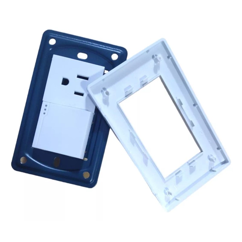 CL Apagador Con Contacto Interruptor Reforzado Placa White