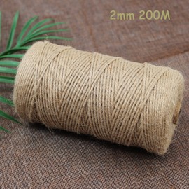 KalluliCC Twine Natural Jute Twine,2mm 656 Feet Twine Macrame Cord,Jute Rope for Gardening Marking DIY Projects,Twine String for Gift Wrapping,Picture Display,Wedding Decoration and Garden