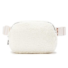Sitengle Women's Fanny Bag, Fluffy, Winter, Lightweight, Stylish, Cross-body Bag, 2-Way, Smaller, Hip Bag, Shoulder Bag, For Outdoor Activities, Walks, Running, Work, Fishing, Bicycle, Travel, Waist