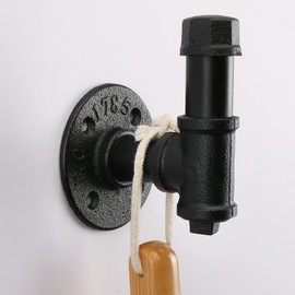 Jeasor 3 Pack Industrial Iron Pipe Robe and Towel Hooks Wall Mounted Home Decor, Bathroom Hardware Rustic Vintage Style Heavy Duty Farmhouse DIY Coat Hook for Wall Hanging