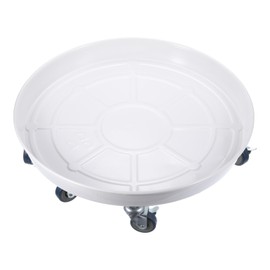 PATIKIL Planter Caddy with Wheels, 20 Inch Heavy Plant Stand with Universal Wheels Rolling Plant Mover Round Pot Trolley for Indoor Outdoor, White