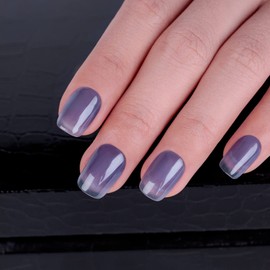 Sheer Gel Nail Polish, Jelly Dark Purple Blue Translucent Color UV/LED Light Cure Gel Polish for Nail Art DIY Manicure and Pedicure at Home, 0.5 fl oz