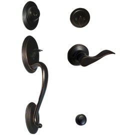 eBuilderDirect Dark Oil Rubbed Bronze Lock Door Lever Handle Entry/Privacy/Passage/Dummy/Deadbolt/Handleset 838DBR (Front Door Handle Set with Left Handed Lever Keyed Alike)