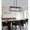 AMZASA Black Rectangle Island Lighting Rectangular Modern Industrial Chandelier 4