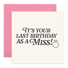 Central 23 Milestone Birthday Card - 'LAST BIRTHDAY AS A MISS' - Perfect for Celebrating a Special Transition with Style and Fun - Ideal for Her, Girlfriends, Family, Fiancé - Comes With Stickers