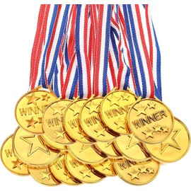 TNTAIAHL 30 Pcs Gold Winners Medals with Award Medals for Kids Students Gymnastic Prizes Awards Sports Day Competitions Talent Show Spelling Bees Party