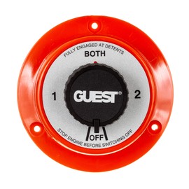 Seachoice Battery Select Switch, 4 Positions 1/2/Both/Off, 5-1/2 in. Dia. X 2-5/8 in. High