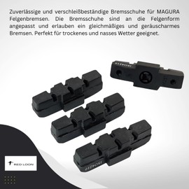 Brake Pads | Brake Shoes | Bicycle Brake Pads | Brake Shoes | Red Loon 2 Pairs (4 Pieces) | Compatible with Magura HS Brakes | for Magura Hydraulic Brake Caliper Brake Like HS11 HS12 HS22 HS24 HS33