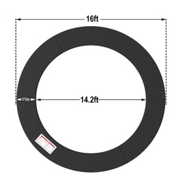 LANGXUN 10ft 12ft 14ft 16ft Trampoline Pad, Universal Trampoline Repalcement Safety Pad, Replacement Trampoline Parts, Waterproof Surround Spring Foam Cover for Round Frame Blue Black Pink Green