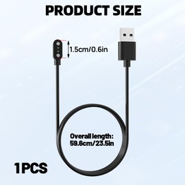 Girihe 1 PCS Watch Charger, Radley Watch Charger 2 Pin 2 Pin 4MM Magnetic Smart Watchh Chargerr Cable, Radley Watchh Chargerr with Dafit Nerunsa Reflex Active