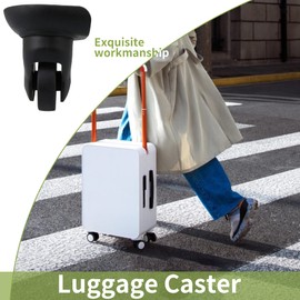 Mxfans 2 Pairs Swivel Wheels W187 DIY Luggage Wheel Accessories with Screws Black