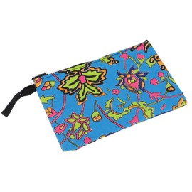 GURU SHOP Colourful Boho Cosmetic Bag, Upcyceling Case, Pencil Case - Orange, Men/Women, Cotton, 12 x 18 x 1 cm, Small Bags for Cosmetics, Stationery, More, turquoise, One size, Casual