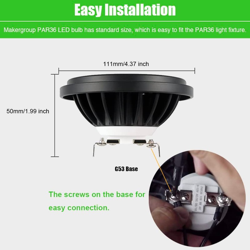 Makergroup PAR36 LED Landscape Light Bulb 10W, 12V Low Voltage