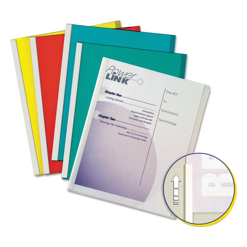 No-Punch Report Covers for 11" x 8-1/2" Sheets, Assorted, 50