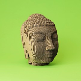 CARTONIC Buddha 3D Cardboard Jigsaw Puzzle - 79 Pieces 18 × 15 × 11 cm Recycled Materials DIY Kit
