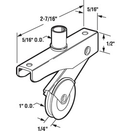 Prime-Line B 702 1 Inch Steel Sliding Screen Door Roller 2 Pack – Concave Grooved Wheel with Spring Arm