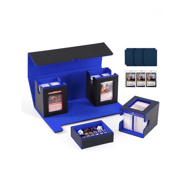 banloga Card Deck Box for MTG with Commander Display, 4-in-1