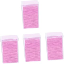 Toallitas 4 Cajas 200 Piezas de Tela No Tejida para Extensiones de Pestañas Rosa, Limpieza y Portátil para Salón de Belleza