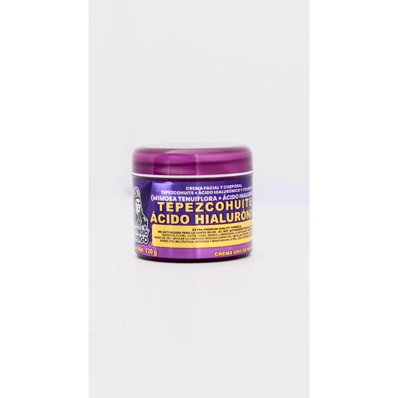 Indio Papago Crema Tepezcohuite + Acido Hialuronico 120gr