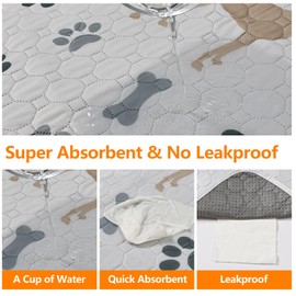 Mozin Washable Pee Pads for Dogs, 2 Pack Super Absorbent Dog Training Pads Leakproof Non-Slip Reusable Puppy Pads, Waterproof whelping Pad for Housebreak, Playpen, Crate,Potty Training, Couch- 36"x36"