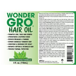 Wonder Gro Hair Growth Oil & Thermal Protection, 4 fl oz - Strengthens & Restores Edges