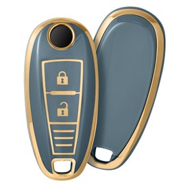 PANPHEN Car Key Case for Suzuki.Key Case Cover for Suzuki Swift Vitara Grand Vitara II SX4 Baleno Kizashi Jimny Ignis 2 Buttons, Key Case Protective Cover Accessories,Blue