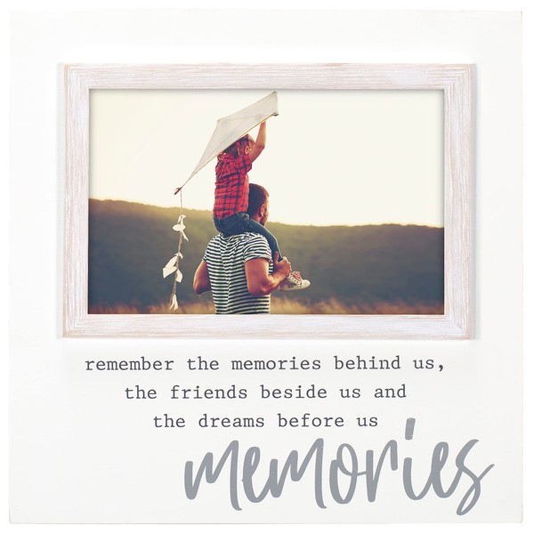 Malden International Designs 4x6 Memories Expressions Rustic Whitewash Picture Frame