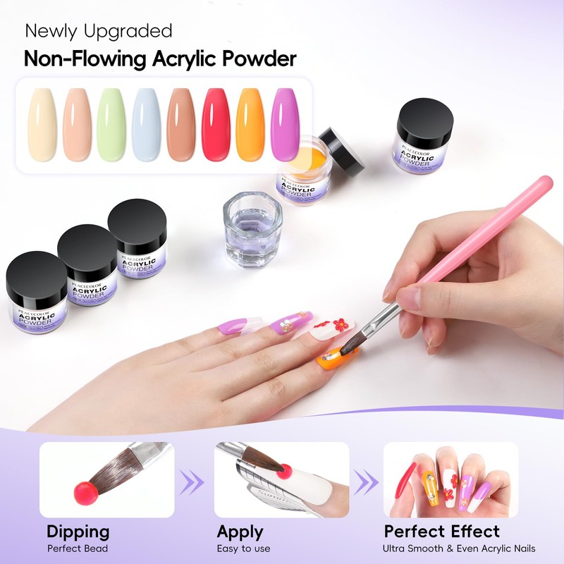 Acrylic Nail Kit for Beginners with Everything ,11 Colors Acrylic