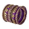 Aheli Brass Kundan Studded Chuda Gift for Women Purple, Size