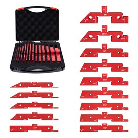 DEEFIINE Router Table Setup Blocks Woodworking,14pcs Aluminum Precision Setup Bars Height Gauge Kit for Router Table Saw Accessories with Storage Case.