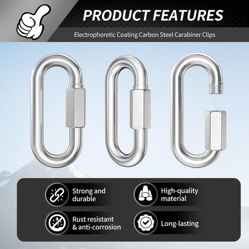 15 Pack Heavy-Duty Chain Hooks Quick Links - 304 Stainless