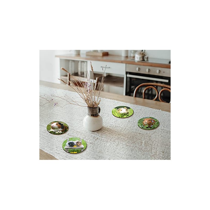 4 x Round Guinea Pig Coasters - Animals Rodent Pets