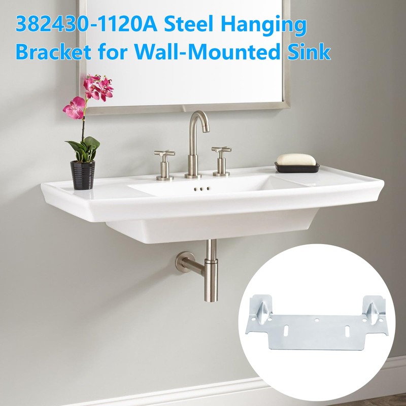 382430-1120A Steel Hanging Bracket for Wall-Mounted Sink, Featuring Multiple Holes