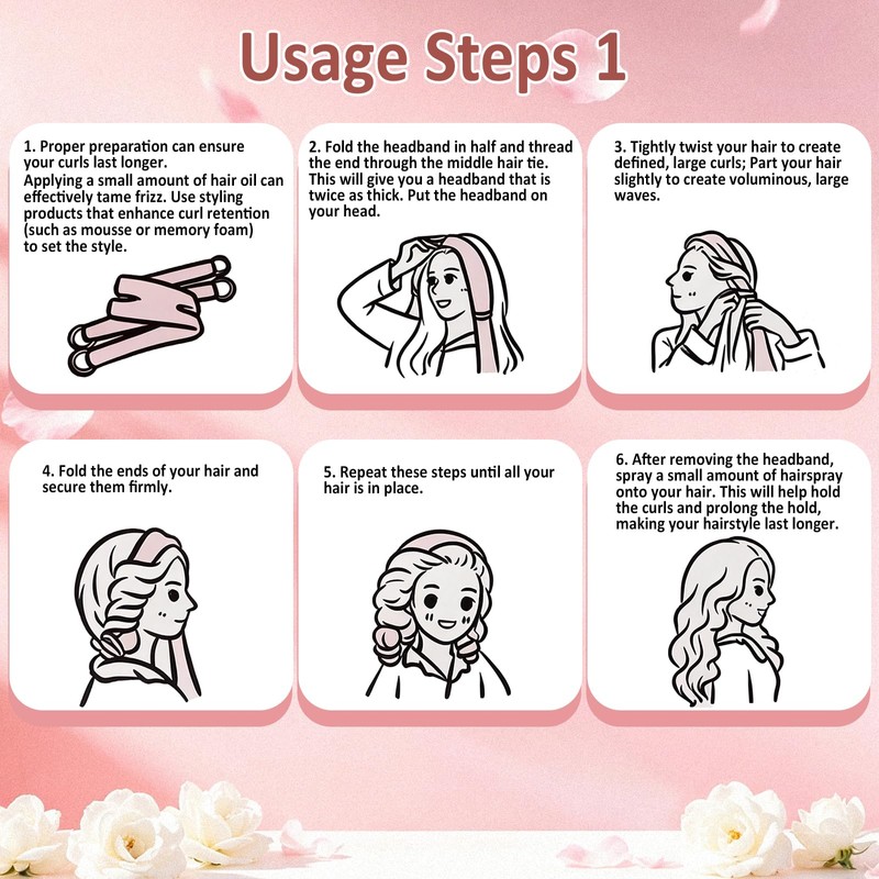 Heatless Curlers Set, Heatless Curls Overnight, Silk Shower Cap -