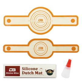 Generic Silicone Baking Mat for Dutch Oven Non-Stick & Easy Clean Reusable Silicone Bread Baking Mat With Extra Long Handles Bread Baking Sheet Liner, large, Orange