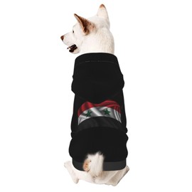 Silk Style Flag of Syria Dog Sweater Winter Pet Dog Hoodie Sweatshirts Warm Soft Dog Clothes X-Large