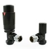 Hot Flow Full Black Estuary Angled TRV Thermostatic Radiator Valve