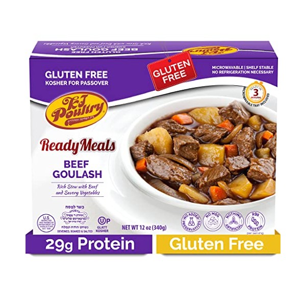 Kosher Gluten Free Food, Beef Goulash Stew with Vegetables - MRE Meat Meals Ready to Eat (1 Pack) Prepared Entree Fully Cooked, Shelf Stable Microwave Dinner, Emergency Survival, Travel, Prime