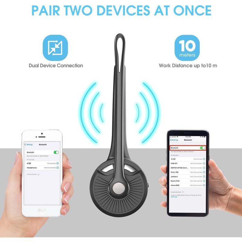 Bluetooth Headset with Microphone, Noise Canceling Wireless On Ear Headphones,