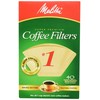 Melitta 620122 40 Count #1 Natural Brown Cone Coffee Filters
