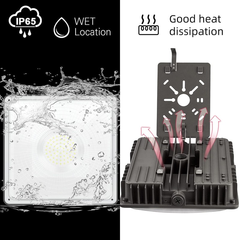 Deojoy LED Canopy Light Fixture,45W 5850lm HID/HPS Replacement, 9.5" x