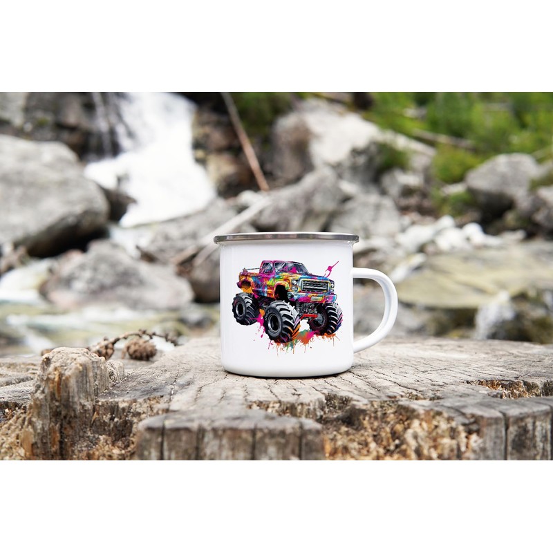 MAXIKIWI - Langlebiger Emaille-Kaffee- oder Teetasse für den Innen- und