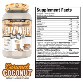 Musclesport Musclesport Lean Whey Revolution? Protein Powder - Whey Protein Isolate - Low Calorie, Low Carb, Low Fat, Incredible Flavors - 25g Protein per Scoop (2LB, Coconut Caramel)
